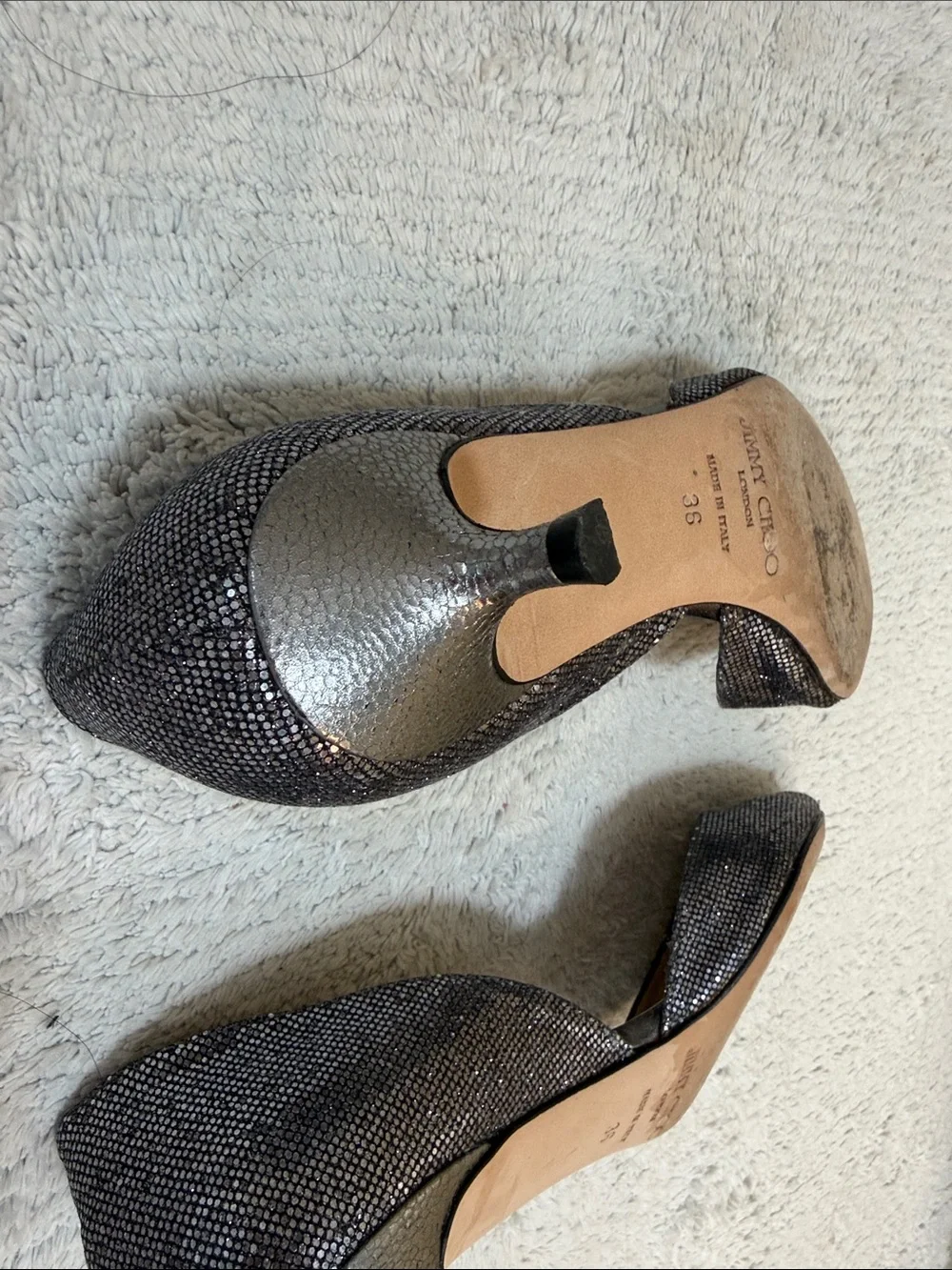 Jimmy Choo Black D'Orsay Sparkle Heels 36 - Picture 5 of 6